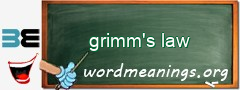 WordMeaning blackboard for grimm's law